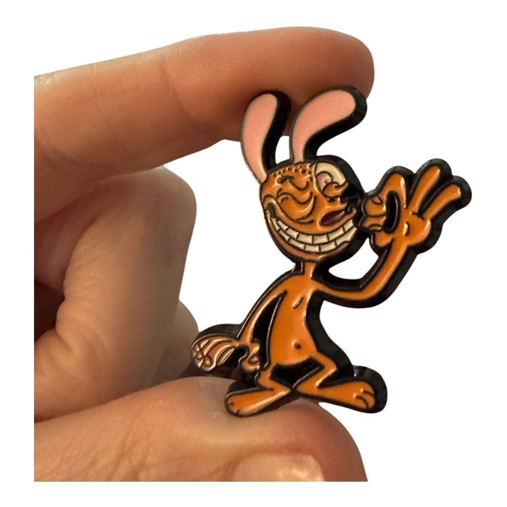 90's cartoons Ren & Stimpy Show Ren Höek A-Okay Enamel Lapel Pin